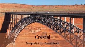  Presentation with pedestrian bridge - Audience pleasing theme consisting of beautiful elegant pedestrian bridge next backdrop and a coral colored foreground