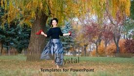  Presentation with running shoes - Presentation theme consisting of beautiful-elegant-woman-running-barefoot background and a coral colored foreground