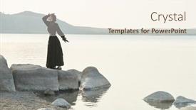  Presentation with 19th century - Slide set having beautiful-elegant-woman background and a cream colored foreground