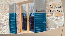  Presentation with cognitive - Presentation theme consisting of beautiful-element-of-window-decor background and a soft green colored foreground