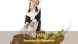  Presentation with pilgrim - Amazing presentation theme having beautiful elementary pilgrim girl stirring backdrop and a tawny brown colored foreground