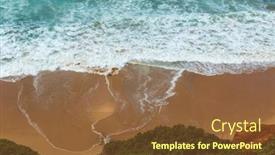  Presentation with algarve - Slide deck enhanced with beautiful-empty-beach-in-algarve background and a tawny brown colored foreground