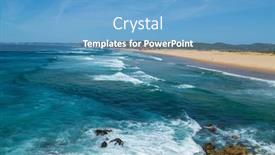  Presentation with algarve - Slide deck with beautiful-empty-beach-in-algarve background and a teal colored foreground