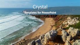  Presentation with algarve - Slide deck having beautiful-empty-beach-in-algarve background and a teal colored foreground