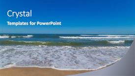  Presentation with south beach - Slide set with beautiful-empty-beach-in-algarve background and a teal colored foreground