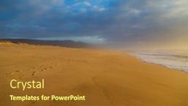  Presentation with empty - Presentation theme consisting of beautiful-empty-beach-near-figueira background and a tawny brown colored foreground