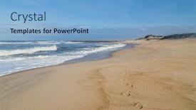  Presentation with empty - PPT theme having beautiful-empty-beach-near-figueira background and a light blue colored foreground