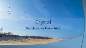  Presentation with empty - Theme having beautiful-empty-beach-near-figueira background and a light blue colored foreground