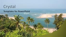  Presentation with beautiful spanish landscape costa blanca - Colorful slide deck enhanced with beautiful-empty-sand-beach-landscape backdrop and a light blue colored foreground