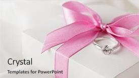  Presentation with engagement - Presentation theme having beautiful engagement ring and gift background and a light gray colored foreground