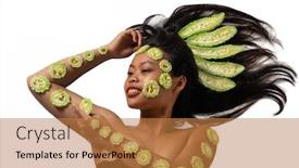  Presentation with facial - Amazing PPT layouts having beautiful-excited-young-woman backdrop and a coral colored foreground