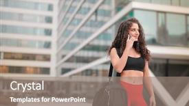  Presentation with sporty - Beautiful slides featuring beautiful exotic woman in sporty backdrop and a gray colored foreground