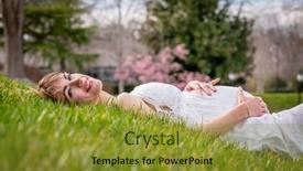  Presentation with environment - Slides having beautiful-expectant-mother-poses background and a gold colored foreground