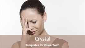 Presentation with sadness - Beautiful slides featuring beautiful expressing sadness woman portrait backdrop and a coral colored foreground