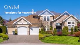  Presentation with beautiful-green - Slide deck having beautiful-exterior-of-newly-built background and a teal colored foreground