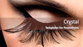  Presentation with eyelashes - Presentation design consisting of beautiful eye makeup with long background and a tawny brown colored foreground