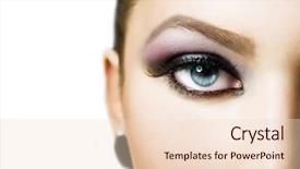  Presentation with makeup - Beautiful PPT theme featuring beautiful eye makeup backdrop and a lemonade colored foreground