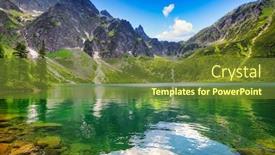  Presentation with beautiful moraine lake - Slide set enhanced with beautiful-eye-of-the-sea background and a tawny brown colored foreground