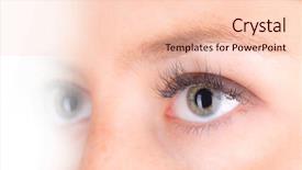  Presentation with eye medical - Theme with beautiful eye of woman background and a lemonade colored foreground