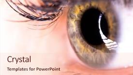  Presentation with eye care - Colorful slides enhanced with beautiful eye of woman backdrop and a lemonade colored foreground