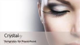  Presentation with makeup brushes and make up - Amazing slide deck having beautiful eyebrow - beauty face closeup makeup backdrop and a light gray colored foreground