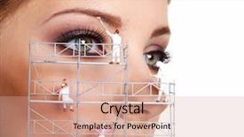  Presentation with how to make a - Beautiful slides featuring beautiful eyebrow - make up painters backdrop and a coral colored foreground