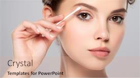  Presentation with cotton - Audience pleasing PPT theme consisting of beautiful-face-of-a-young backdrop and a coral colored foreground