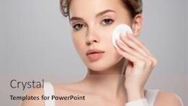  Presentation with indian woman bridal face - PPT theme enhanced with beautiful-face-of-a-young background and a coral colored foreground