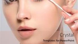  Presentation with cotton - Presentation design consisting of beautiful-face-of-a-young background and a coral colored foreground