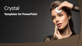  Presentation with cotton - PPT theme featuring beautiful-face-of-a-young background and a dark gray colored foreground