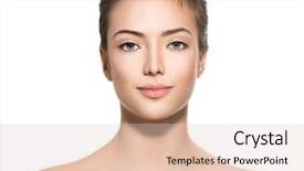  Presentation with teen girl - Colorful presentation design enhanced with beautiful face of teen girl backdrop and a lemonade colored foreground