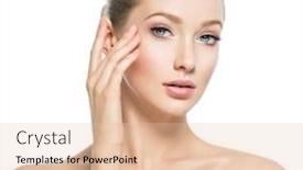  Presentation with skin health - Beautiful slides featuring beautiful-face-of-young-caucasian backdrop and a lemonade colored foreground