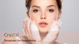  Presentation with beautiful skin - Theme featuring beautiful-face-of-young-caucasian background and a lemonade colored foreground