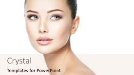  Presentation with skin health - Beautiful slides featuring beautiful-face-of-young-woman backdrop and a lemonade colored foreground