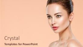  Presentation with skin health - Beautiful presentation design featuring beautiful-face-of-young-woman backdrop and a lemonade colored foreground