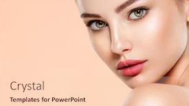  Presentation with skin health - Audience pleasing slide set consisting of beautiful-face-of-young-woman backdrop and a lemonade colored foreground