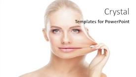  Presentation with beautiful skin - PPT theme featuring beautiful-face-of-young background and a white colored foreground