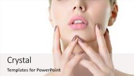  Presentation with hair care - Theme featuring beautiful face skin care beautician background and a lemonade colored foreground