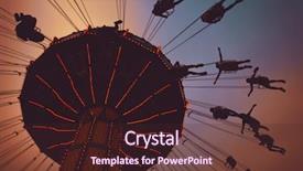  Presentation with fun fair swinging ride - PPT theme featuring beautiful fair sunset photo background and a wine colored foreground