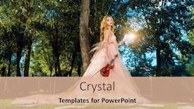  Presentation with sheet music - PPT theme consisting of beautiful-fairy-girl-posing background and a lemonade colored foreground