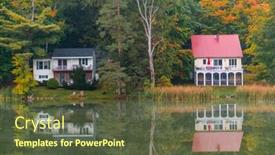  Presentation with fall colors - Amazing theme having beautiful-fall-colors-with-house backdrop and a tawny brown colored foreground