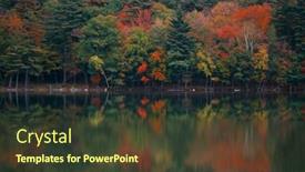 Presentation with fall colors - Amazing presentation design having beautiful-fall-colors-with-lake backdrop and a tawny brown colored foreground