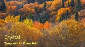  Presentation with fall mountains - Colorful PPT theme enhanced with beautiful-fall-foliage-in-quebec backdrop and a tawny brown colored foreground