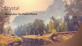  Presentation with fall season - Slide set consisting of beautiful-fall-season-in-yosemite background and a lemonade colored foreground