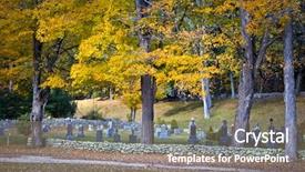  Presentation with country fall - Presentation enhanced with beautiful fall trees over a country graveyard background and a coral colored foreground