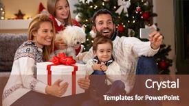  Presentation with candle christmas - Amazing theme having beautiful family making selfie backdrop and a tawny brown colored foreground
