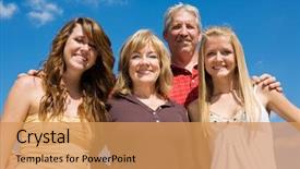 Presentation with grandparents - Amazing presentation theme having beautiful family of grandparents and granddaughters against a blue sky backdrop and a yellow colored foreground