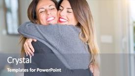  Presentation with together puzzle pieces beautiful - Slide set featuring beautiful family of mother background and a gray colored foreground