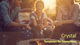  Presentation with family - Slide deck enhanced with beautiful-family-of-three-roasting background and a  colored foreground