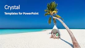  Presentation with tropical - Colorful PPT layouts enhanced with beautiful family on a tropical backdrop and a ocean colored foreground
